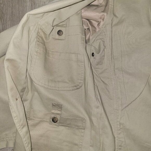 Duluth Trading Coat Mens L/Tall Khaki Cotton Canvas Fire Hose Presentation - Picture 6 of 9